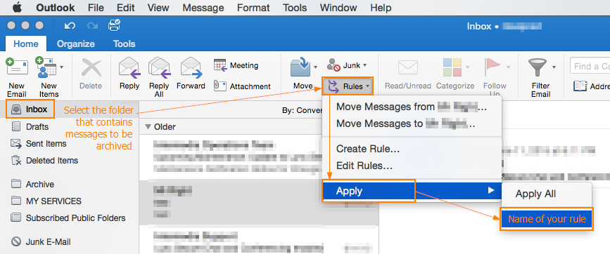 archive mail outlook 2011 for mac